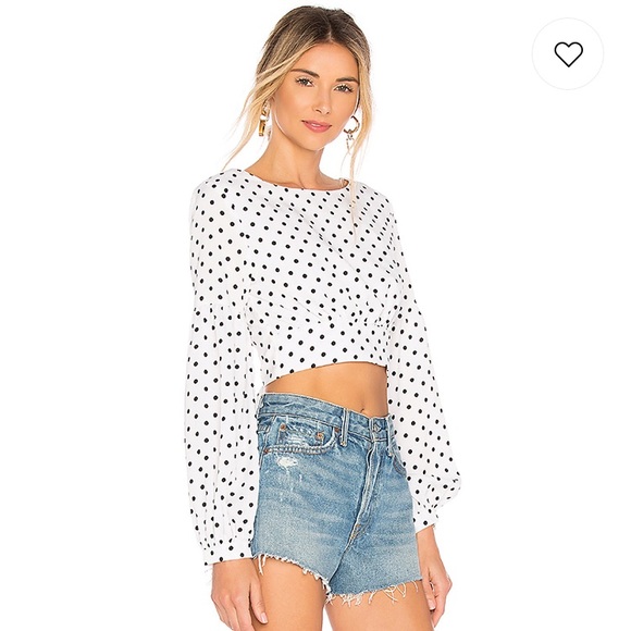 Yasmin Polka Dot Tie Back Crop Top - Picture 3 of 13